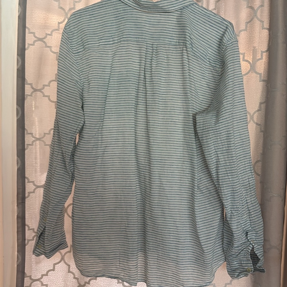 GAP Blue and White striped Linen shirt - Picture 3 of 3